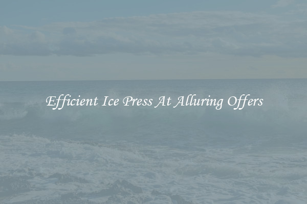 Efficient Ice Press At Alluring Offers