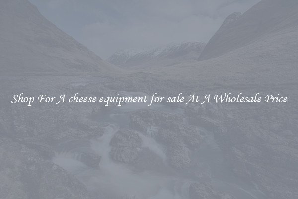 Shop For A cheese equipment for sale At A Wholesale Price
