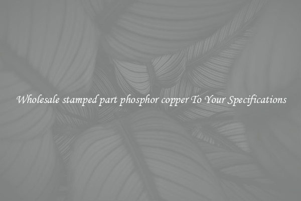 Wholesale stamped part phosphor copper To Your Specifications