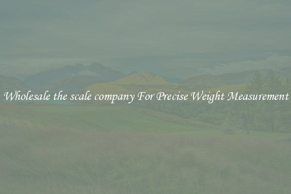 Wholesale the scale company For Precise Weight Measurement