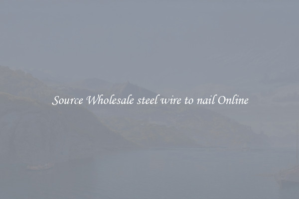 Source Wholesale steel wire to nail Online
