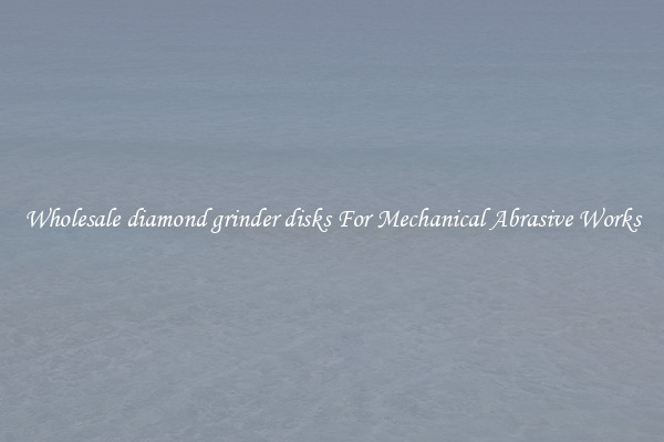 Wholesale diamond grinder disks For Mechanical Abrasive Works