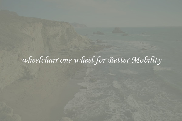 wheelchair one wheel for Better Mobility