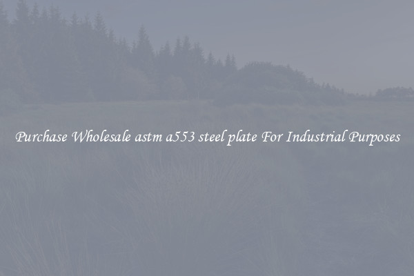 Purchase Wholesale astm a553 steel plate For Industrial Purposes