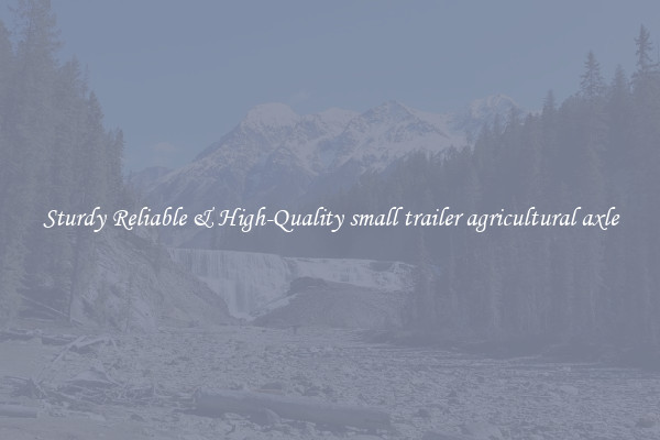 Sturdy Reliable & High-Quality small trailer agricultural axle